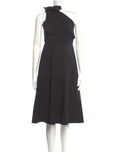 Pre-owned Kate Spade One-shoulder Midi Length Dress In Black