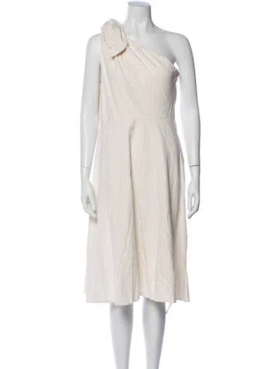 Pre-owned Kate Spade One-shoulder Midi Length Dress In Neutral