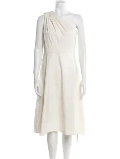 Pre-owned Kate Spade One-shoulder Midi Length Dress In Neutral