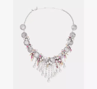 Kate Spade Opulence Statement Fringe Necklace In Metallic