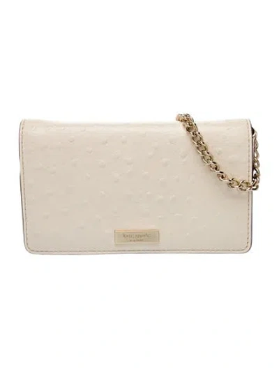 Pre-owned Kate Spade Ostrich Clutch In Neutral