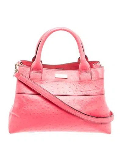 Pre-owned Kate Spade Ostrich Top Handle Bag In Pink