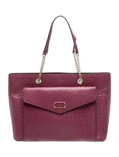 Pre-owned Kate Spade Ostrich Tote In Purple