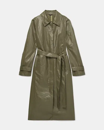 Kate Spade Outlet Belted Trench Coat In Green