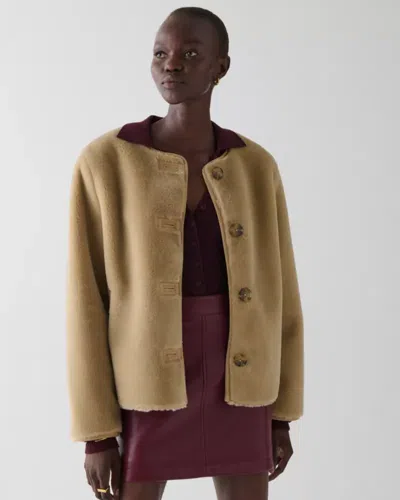 Kate Spade Outlet Bonded Shearling Jacket In Brown