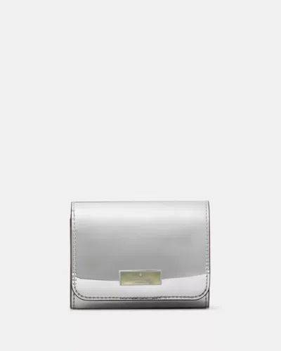 Kate Spade Outlet Bridget Mirror Metallic Small L-zip Wallet In Silver
