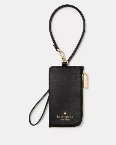 Kate Spade Outlet Card Case Lanyard In Black