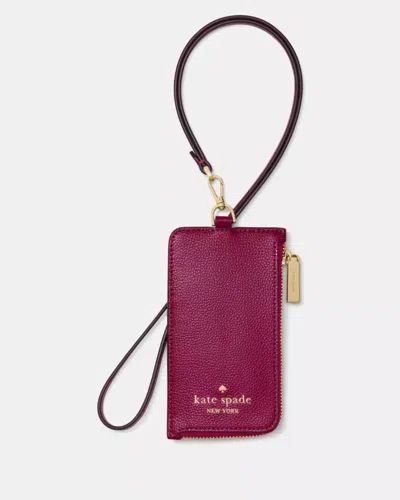 Kate Spade Outlet Card Case Lanyard In Red