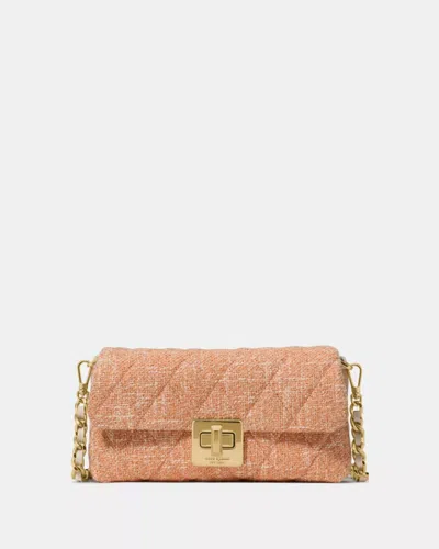 Kate Spade Outlet Carey Tweed Wallet On Chain In Orange