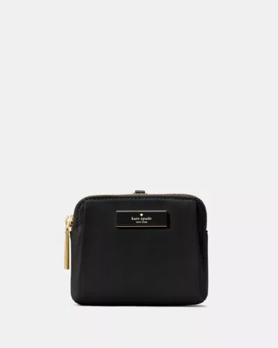 Kate Spade Outlet Carter Nylon Card Case Lanyard In Black
