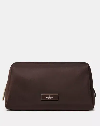 Kate Spade Outlet Carter Nylon Cosmetic Pouch In Brown