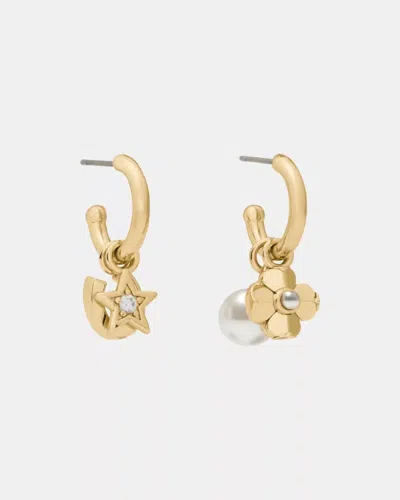 Kate Spade Outlet Charm Huggies Set In Gold