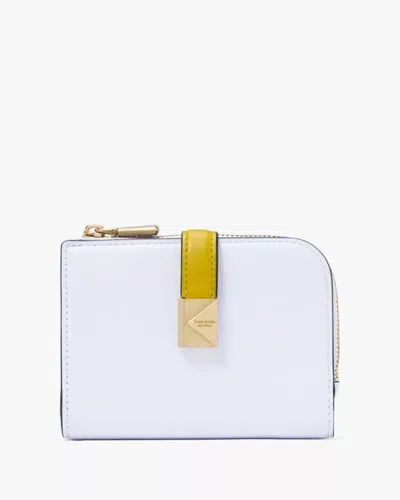 Kate Spade Outlet Deco Colorblocked Small Compact Wallet In Blue