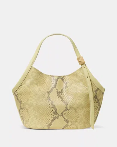 Kate Spade Outlet Deco Snake Embossed Small Tulip Tote Bag In Green