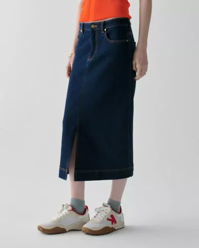 Kate Spade Outlet Denim Midi Skirt In Blue