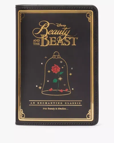Kate Spade Outlet Disney X  Beauty And The Beast Passport Holder In Black