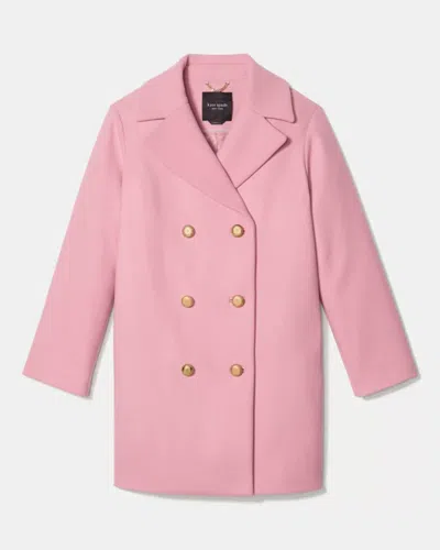 Kate Spade Outlet Double Breasted Coat In Pink