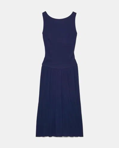 Kate Spade Outlet Drapey Cross-back Midi Dress In Blue