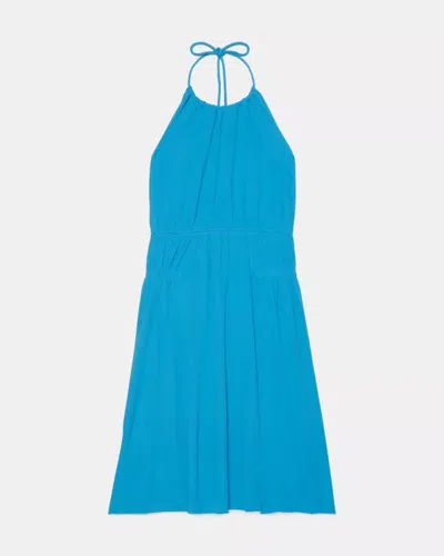 Kate Spade Outlet Drapey Halter Mini Dress In Blue