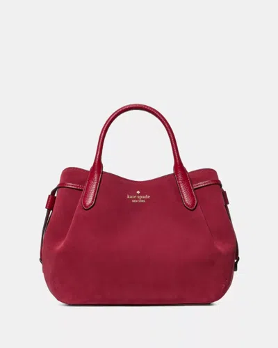 Kate Spade Outlet Dumpling Suede Satchel Bag In Red