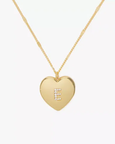 Kate Spade Outlet E Heart Letter Locket Necklace In Gold