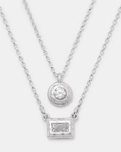 Kate Spade Outlet Elegant Edge Double Necklace Set In Metallic