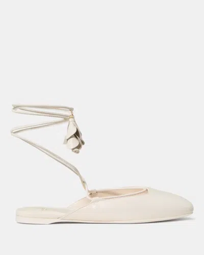 Kate Spade Outlet Eloise Ankle Wrap Mule Flat In Neutral