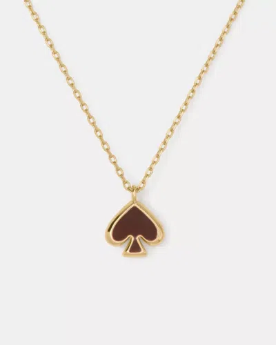 Kate Spade Outlet Everyday Spade Enamel Mini Pendant In Brown