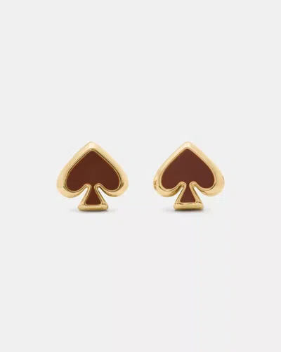 Kate Spade Outlet Everyday Spade Enamel Studs In Brown