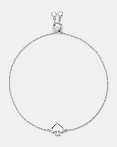 Kate Spade Outlet Everyday Spade Metal Slider Bracelet In Metallic