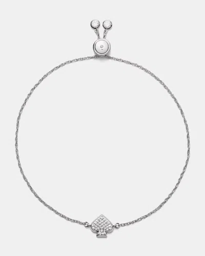 Kate Spade Outlet Everyday Spade Pave Slider Bracelet In Gray