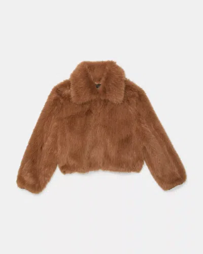 Kate Spade Outlet Faux Fur Jacket In Brown