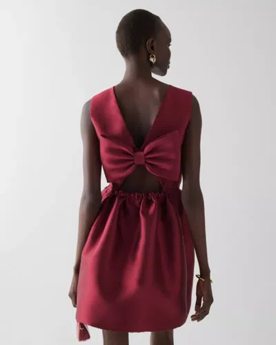 Kate Spade Outlet Fit-and-flare Bow Dress In Red