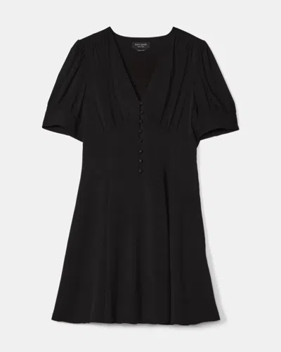 Kate Spade Outlet Fluid Puff Sleeve Mini Dress In Black