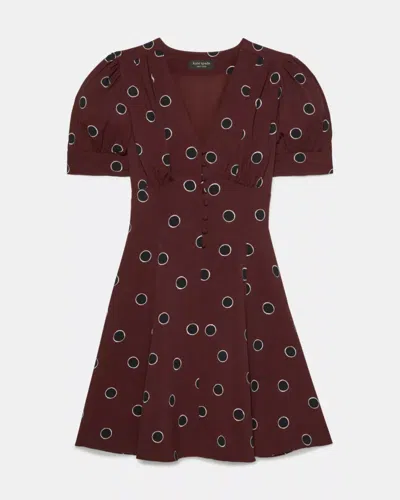 Kate Spade Outlet Fluid Puff Sleeve Mini Dress In Red