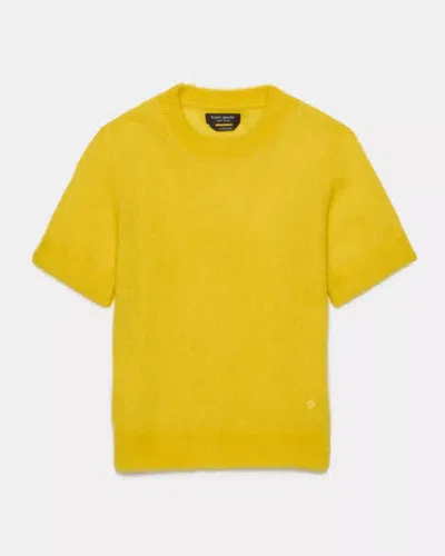 Kate Spade Outlet Fuzzy Short Sleeve Sweater In Yellow
