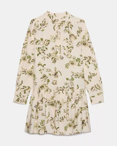 Kate Spade Outlet Gathered Flounce Shirtdress In Neutral