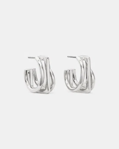 Kate Spade Outlet Geo Pop Stacked Hoops In Metallic