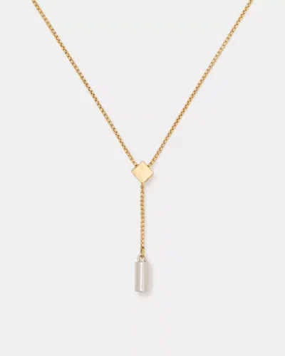 Kate Spade Outlet Geo Pop Y Necklace In Metallic