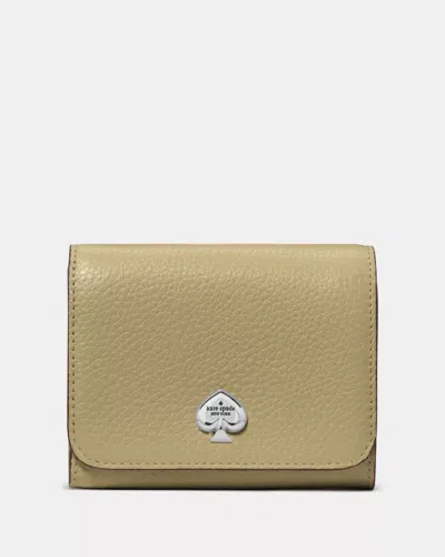 Kate Spade Outlet Kayla Small L-zip Wallet In Brown/gold/silver