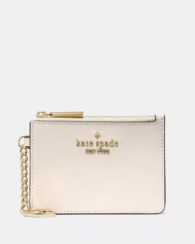 Kate Spade Outlet Key Ring Card Holder In Beige