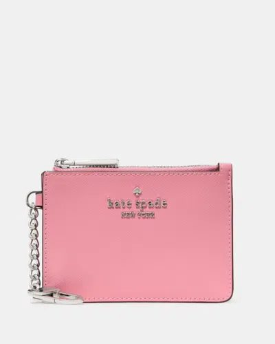 Kate Spade Outlet Key Ring Card Holder In Pink
