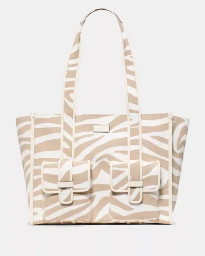 Kate Spade Outlet Kip Zebra Cargo Large Tote Bag In Brown