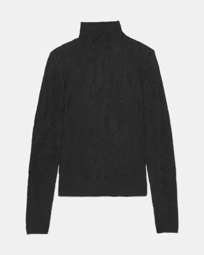Kate Spade Outlet Lace Knit Turtleneck Top In Black