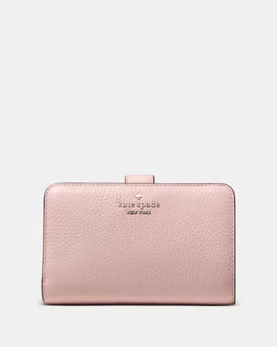 Kate Spade Outlet Lena Medium Bifold Wallet In Pink/gold