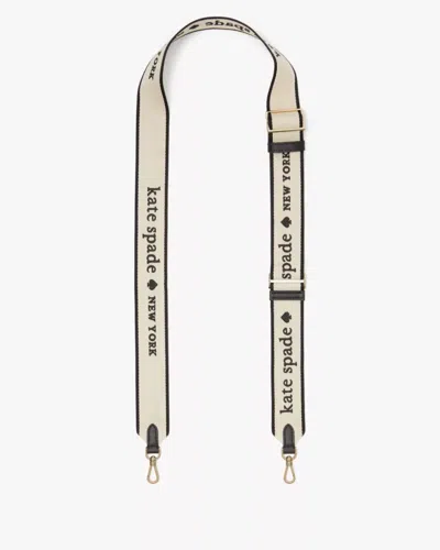 Kate Spade Outlet Logo Webbing Bag Strap In Neutral