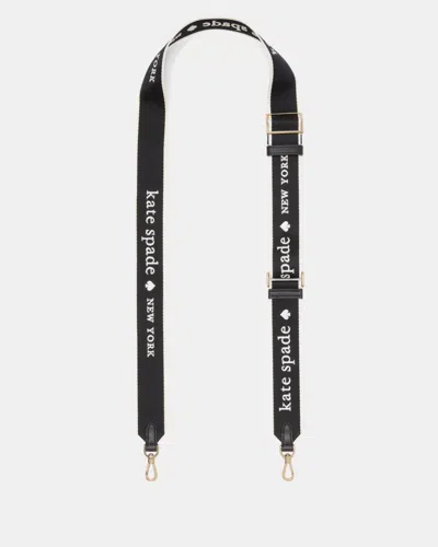 Kate Spade Outlet Logo Webbing Bag Strap In Black
