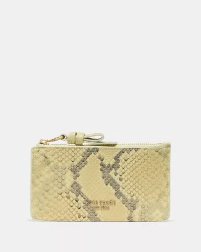 Kate Spade Outlet Loop Snake Embossed Zip Card Case In Green