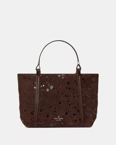 Kate Spade Outlet Marlowe Suede Dots Small Tote Bag In Brown