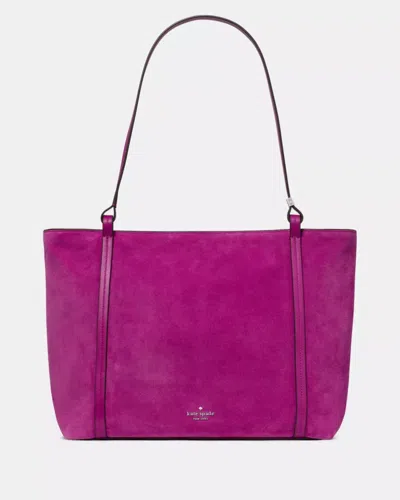 Kate Spade Outlet Marlowe Suede Tote Bag In Red